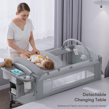 Obee Odee 4 In 1 Baby Bassinet, Pack And Play, Bedside Crib Sleeper, Diaper Changer - Comes With Mattress, Mosquito Net,Bottom S