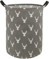 Kunro Large Sized Storage Basket Waterproof Coating Organizer Bin Laundry Hamper For Nursery Clothes Toys (Grey Deer)