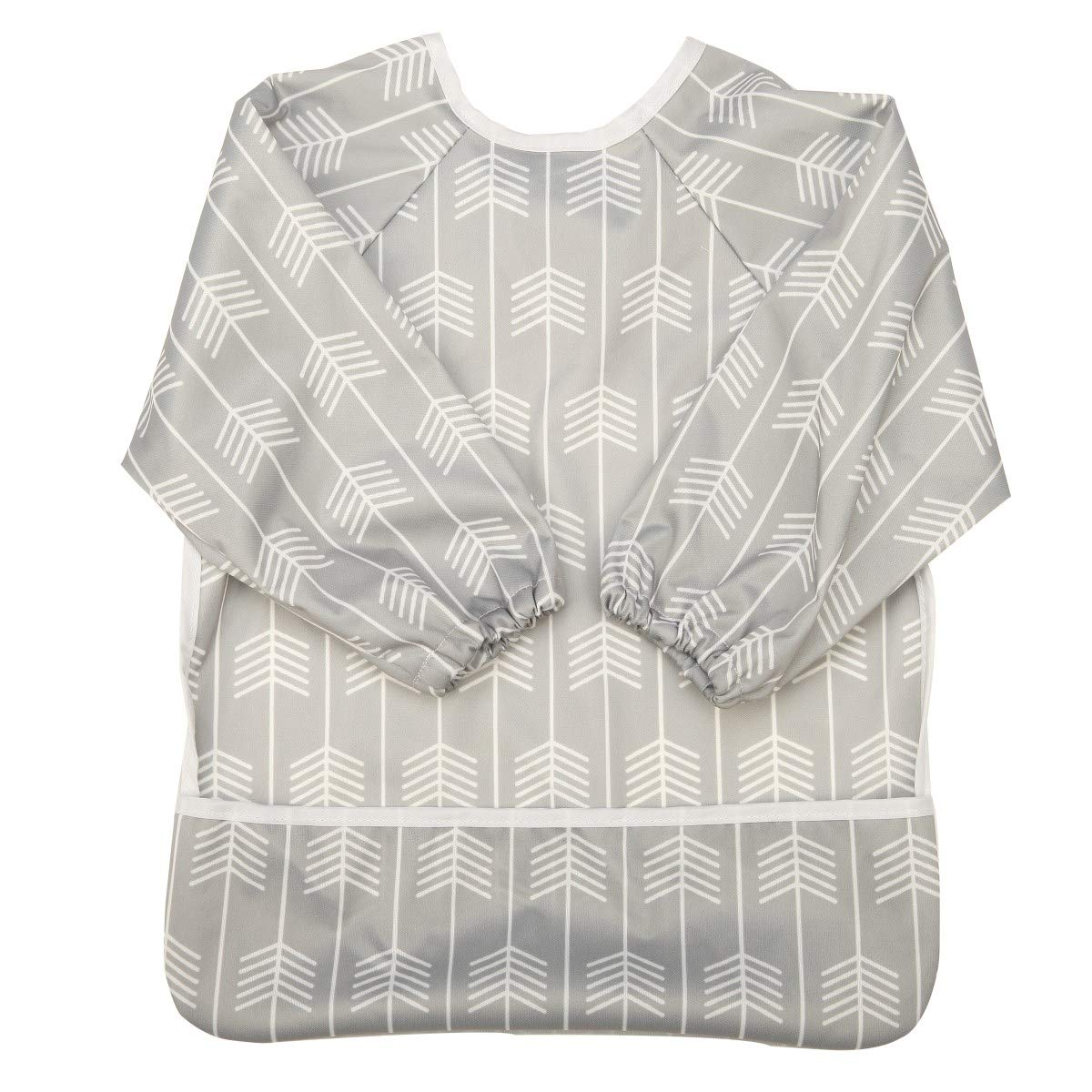 Sigzagor Baby Bib Sleeved Shirt With Pocket 1-3 years old Toddler Painting Drawing (Arrow)