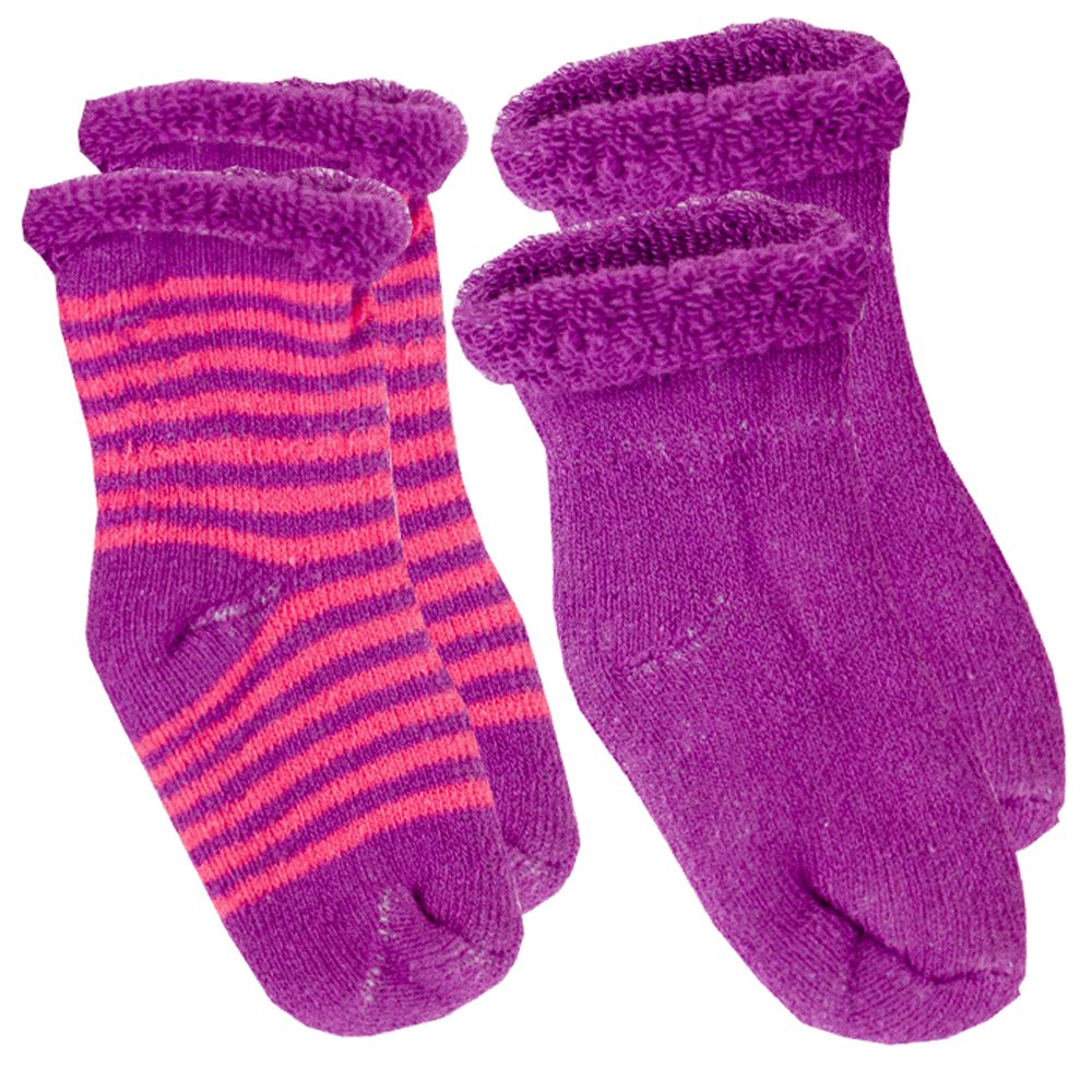 Kushies Newborn Terry Socks (Purple, 0-3 Months)