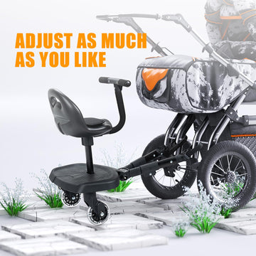 Universal 2-In-1 Stroller Board,Child Rider Stroller Attachment With Saddle Seat And Standing Platform ,Quick And Easy To Use, S