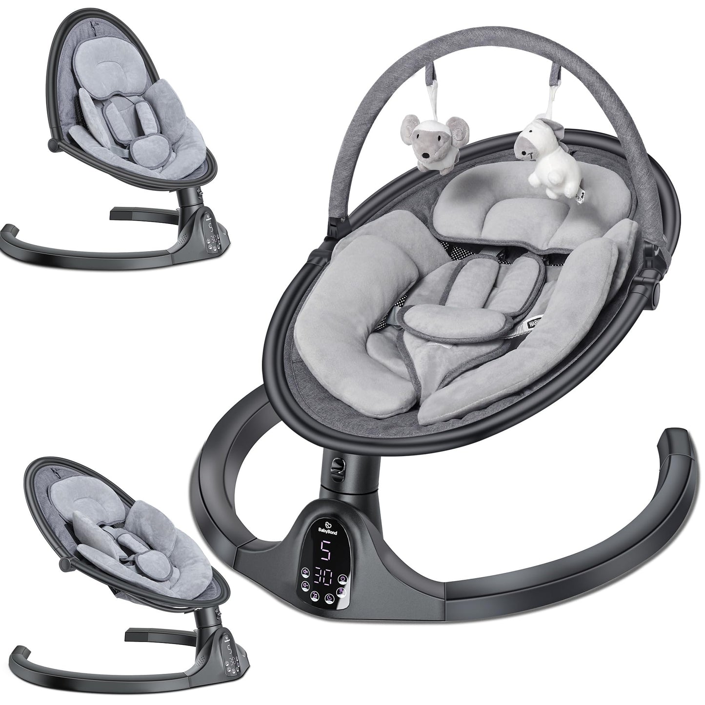 Babybond Baby Swings For Infants To Toddler  Bluetooth Baby Swing With 3 Seat Positions  5 Natural Sway Motion  Bluetooth Music