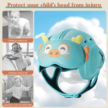 Baby Safety Helmet For Crawling & Walking - Ultra Lightweight Adjustable Infant Head Protector 10-24 Months, Breathable Anti-Col