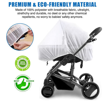 Mosquito Net For Stroller - Protective 2Packs Perfect Bug Net For Strollers, Bassinets, Cradles, Playards,Pack N Plays And Porta