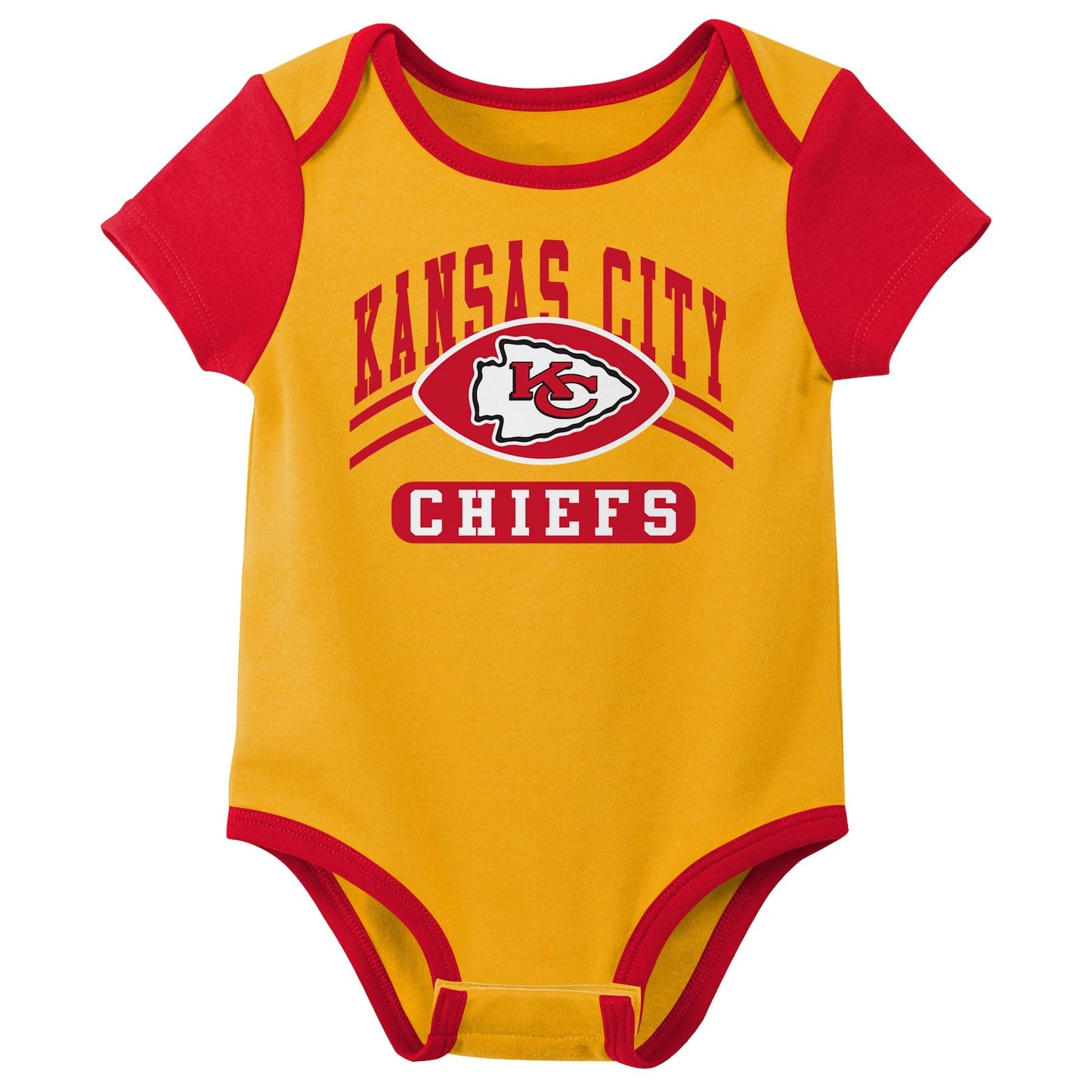 Outerstuff Nfl Newborn Baby And Infant Short Sleeve Bodysuit Variety 3-Pack - Kansas City Chiefs, 3-6M