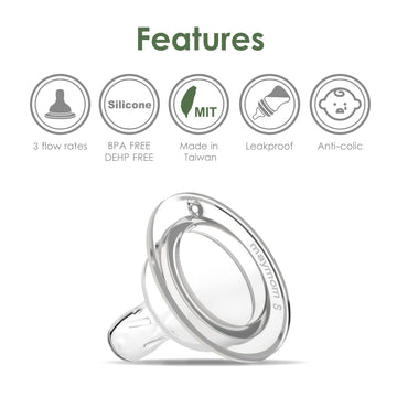 Maymom Silicone Nipple Fast Flow, 4Pc