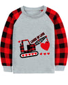 Valentine'S Day Clothes For Toddler Boy Girl Heart Crane Truck Buffalo Red Plaid Shirt Heart Kids Raglan Sleeve Tee Tops 5T