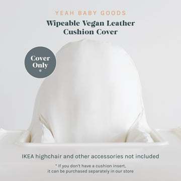 Yeah Baby Goods Wipeable Ikea Antilop Highchair Cushion Cover (White) - Soft, Waterproof Baby High Chair Cover