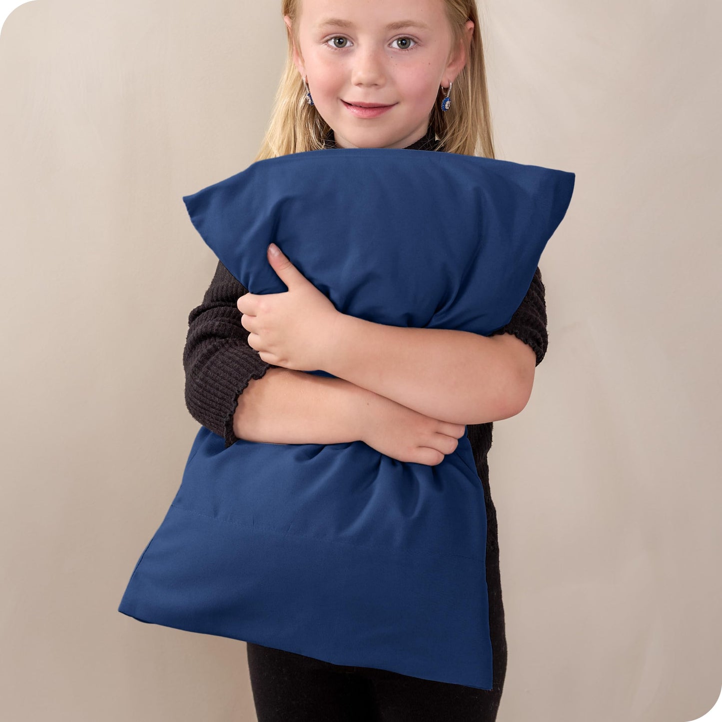 Bare Home Microfiber Pillow Cases - Toddler Size Set Of 2 Cooling Pillowcases Double Brushed Dark Blue Pack Easy Care (Toddler P