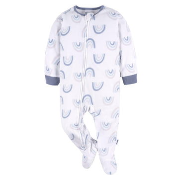 Gerber Baby Girl'S Toddler Flame Resistant Fleece Footed Pajamas 3-Pack, Purple Rainbows