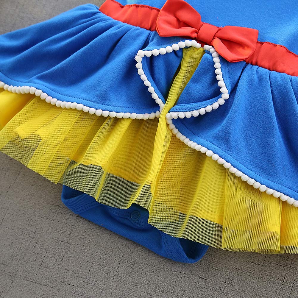 Dressy Daisy Baby Girls Princess Dress Onesie Bodysuit Romper Halloween Costume With Headband Size 9-12 Months Blue 212