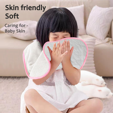 Hwieccogts 3 Pack Large Bib For Baby Girls Or Boys, Toddler Bibs,Soft Face Towel Bibs, Waterproof Bibs For 2-4 Years Kids (Pink