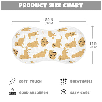 Yyzzh Golden Retriever Dog Muslin Burp Cloths For Baby 1 Pack Soft 100% Cotton Baby Washcloths Bibs For Boy Girl