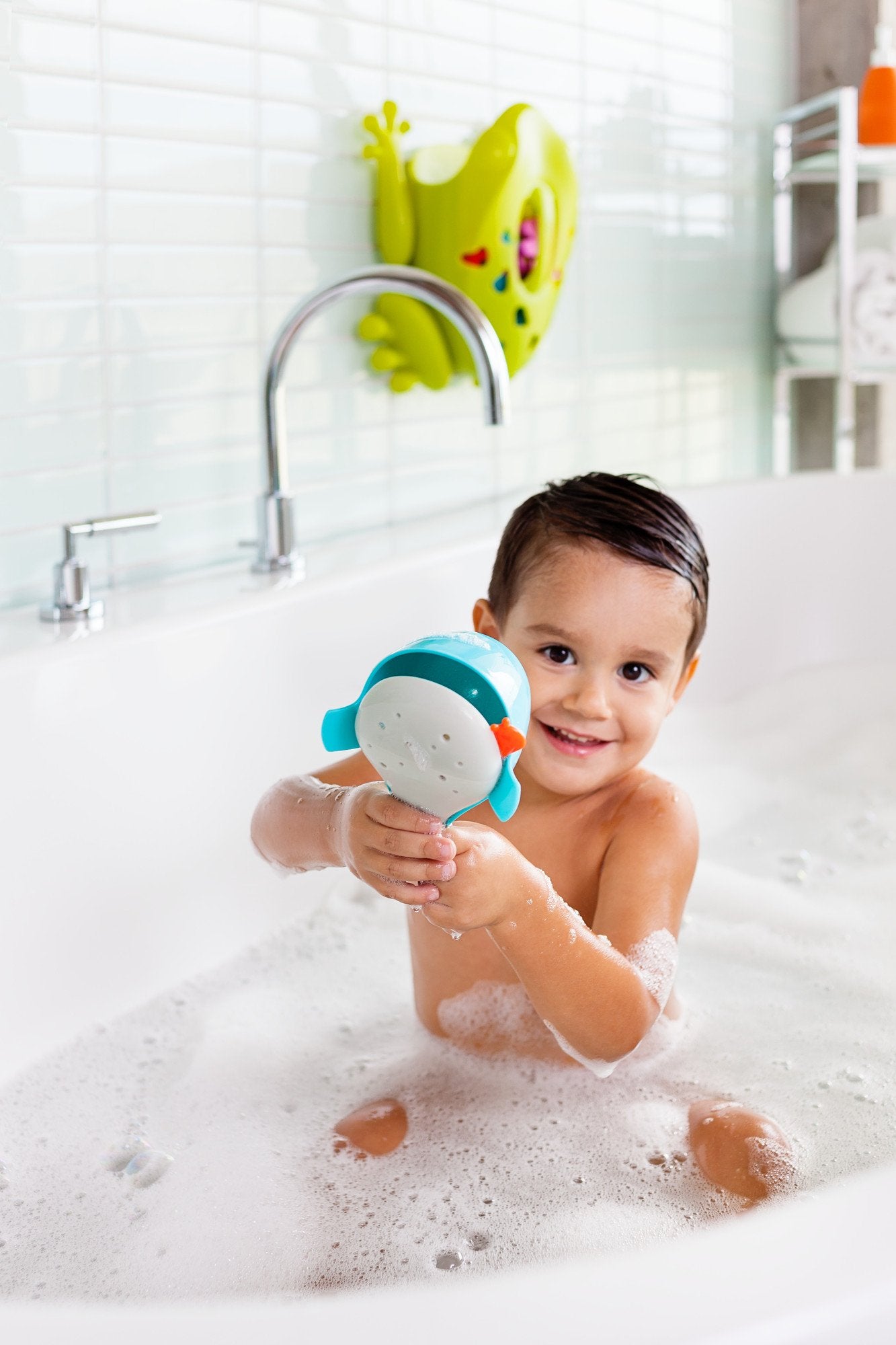 Boon Chomp Whale Bath Toy - Interactive Baby Bath Toys for Sensory Fun - Sensory Toddler Toys for Bath Time - Baby Gifts and Tod
