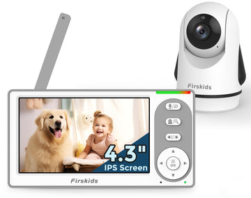 Firskids Baby Monitor, 4.3'' Ips Split-Screen Baby Monitor With Camera And Audio, No Wifi,No App, Two-Way Talk Night Vision Eco