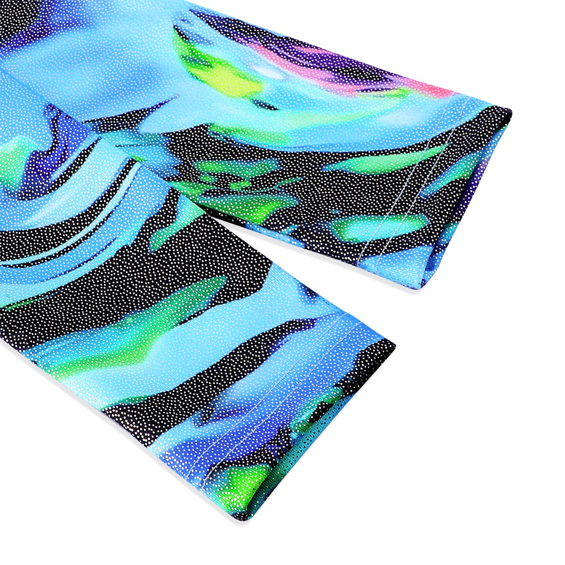 Hoziy Long Sleeve Gymnastics Leotards For Toddler Girls Kids Child 4T 5T Blue Purple Green Black Colorful Oil Painting Swirl Spl