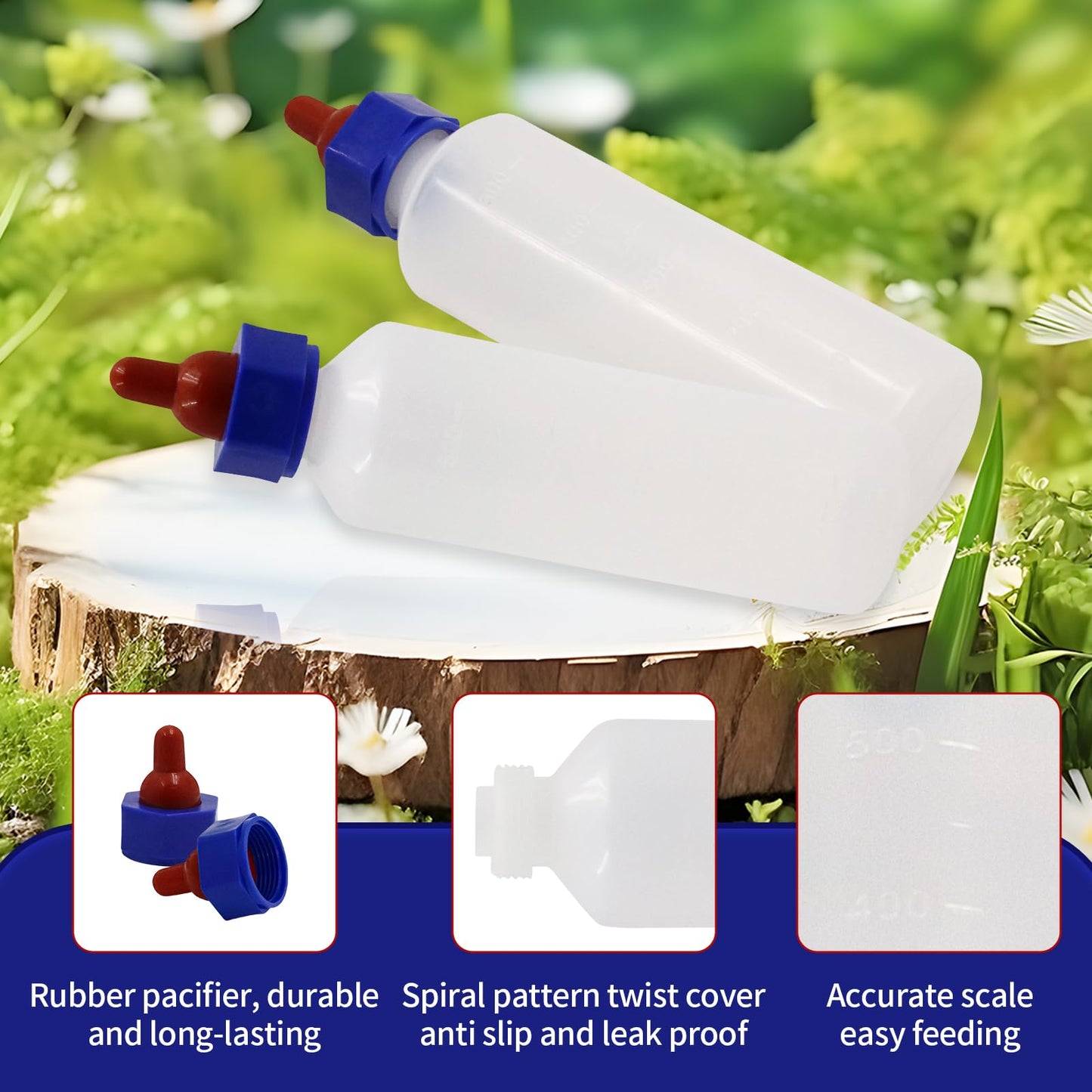 1000Ml Baby Lamb Milk Feeder Bottle With Handle And Detachable Nipple,Calf Sheep Lamb Bottles For Baby Lambs Feeding Nursing Bot