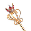 Pensoda Gold Pearl Rhinestone Scepter Festival Wand Pageant Costume Props (Gold-Red)
