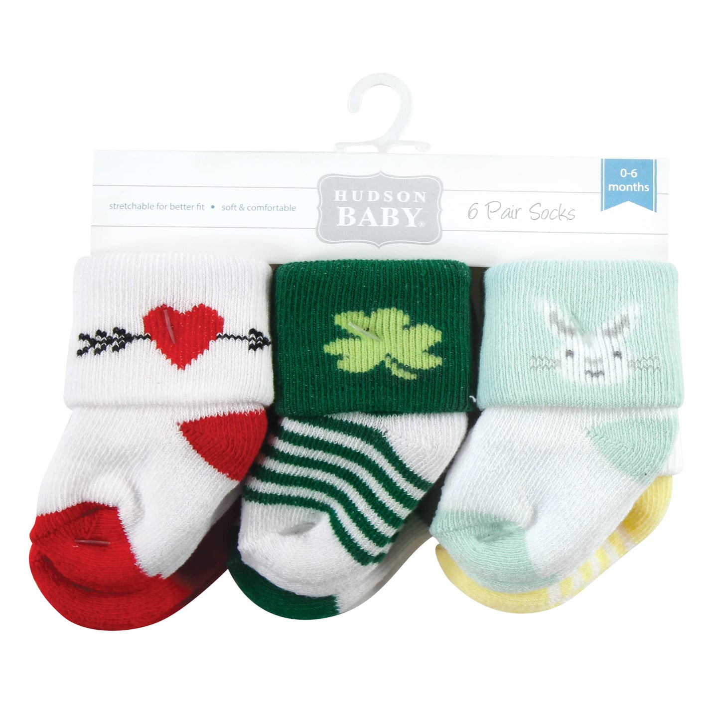 Hudson Baby Baby Holiday Newborn Terry Socks, Valentine Easter, 0-6 Months