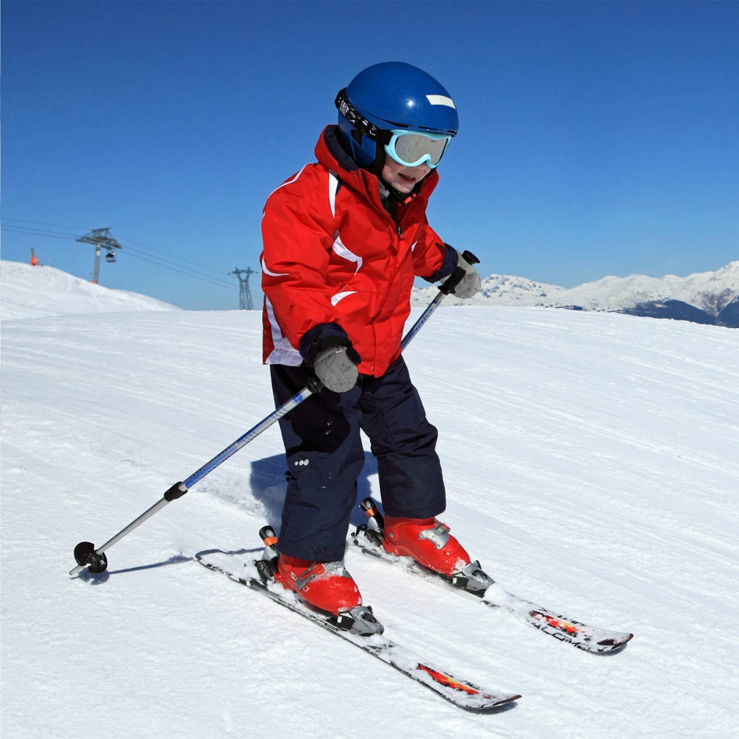 Fynnsure Toddler Mittens Lined Fleece Snow Gloves For Boys Girls Kids Winter Ski Gloves Baby Mittens Gray 4-6 Years