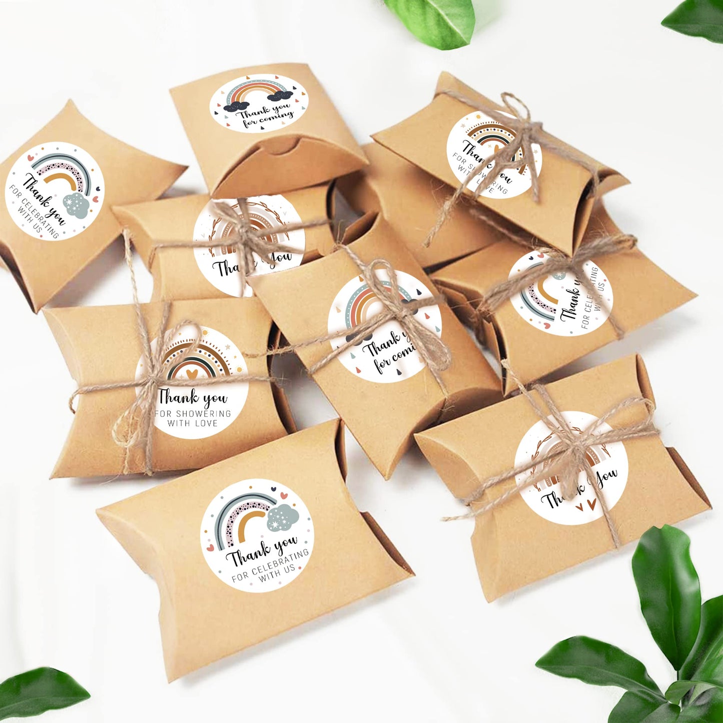 80 Baby Shower Thank You Stickers, Rainbow Birthday Party Favor Labels, Rainbow Themed Bridal Shower Wedding Favor Decorations