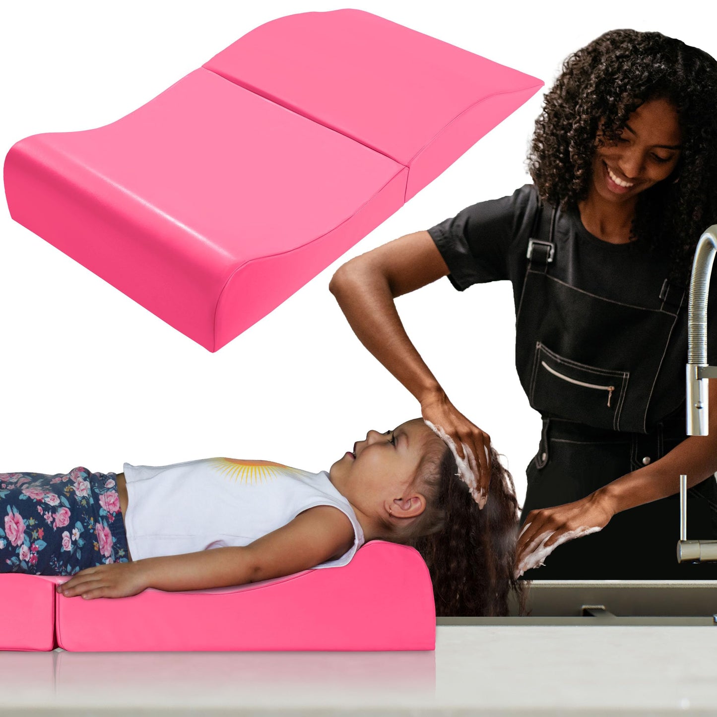 BALAPET Hair Washing Station for Kids,Shampoo Foam Mat for Children Ergonomic Comfortable Support Hair Washing Mat on Sink Porta