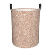 Pevtufa Beige Sparkling Glitter Foldable Laundry Basket Organizer,Fabric Clothes Toy Storage Basket Nursery Hamper Storage Bin F