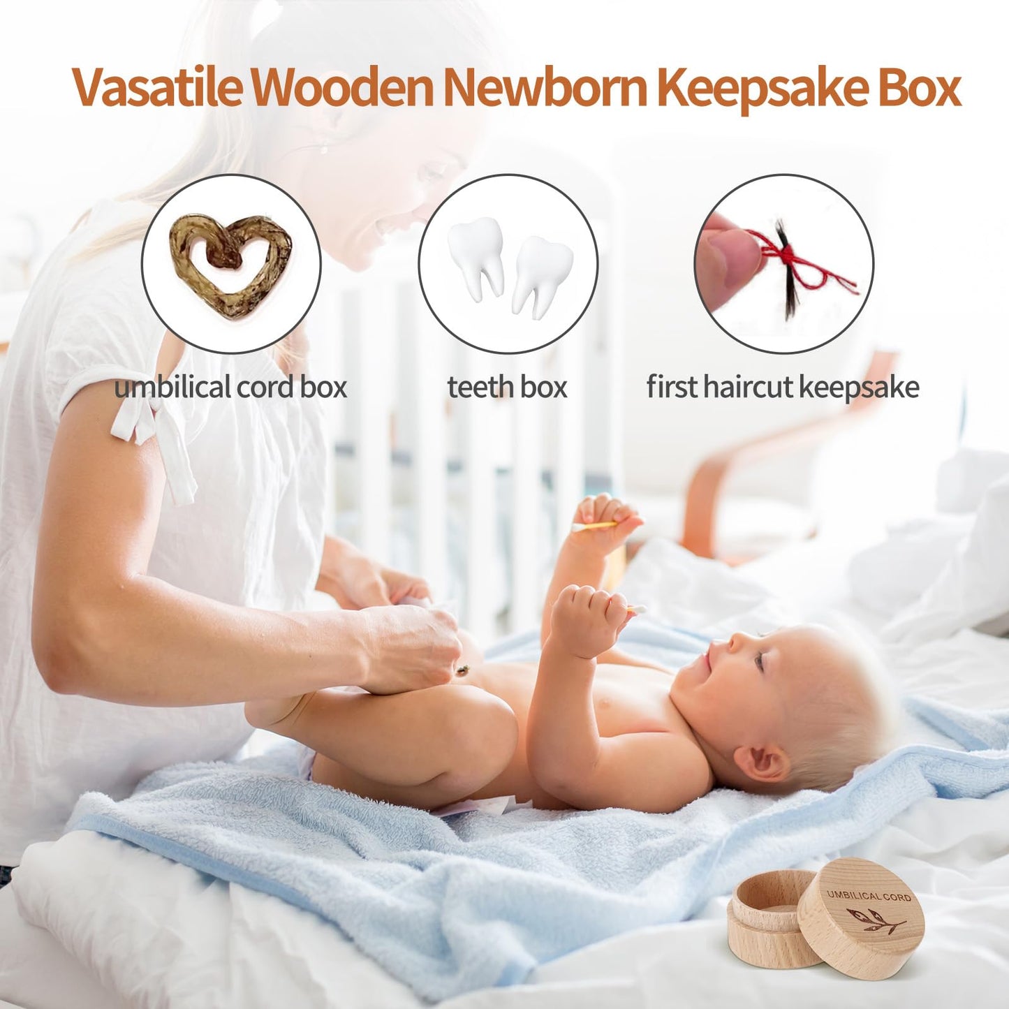 Hjkemi Umbilical Cord Keepsake Box For Umbilical Cord Storage Baby Keepsake Box Carved With Umbilical Cord As Baby Memory Box Fo