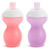 Munchkin Click Lock Bite Proof Sippy Cup, 9 Ounce, 2 Pack, Pink/Purple