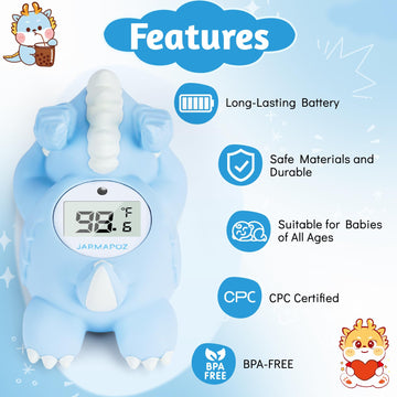 Jarmapoz Baby Bath Thermometer - Safety Water Thermometer For Bath - Instant Read Bathtub Thermometer - Floating Newborn Bath To