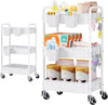 Diaper Cart Organizer with Wheels, 3 Tier Rolling Bedside Cart for Baby Essentials, Baby Organizers and Storage Diaper Caddy Car