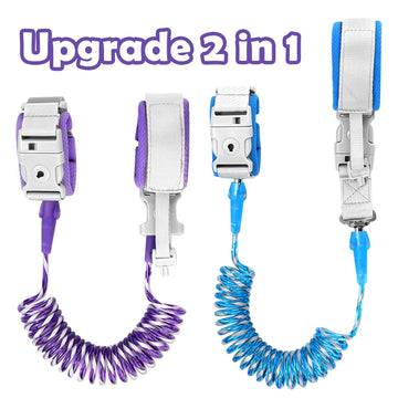 Accmor Toddler Leash With Key Lock, 2 In 1 Upgraded Anti Lost Wrist Link, 2 Packs Reflective Baby Leash With 360 Degree Rotating