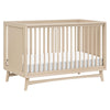 babyletto Peggy 3-in-1 Convertible Crib with Toddler Bed Conversion Kit in Taupe, Greenguard Gold Certified