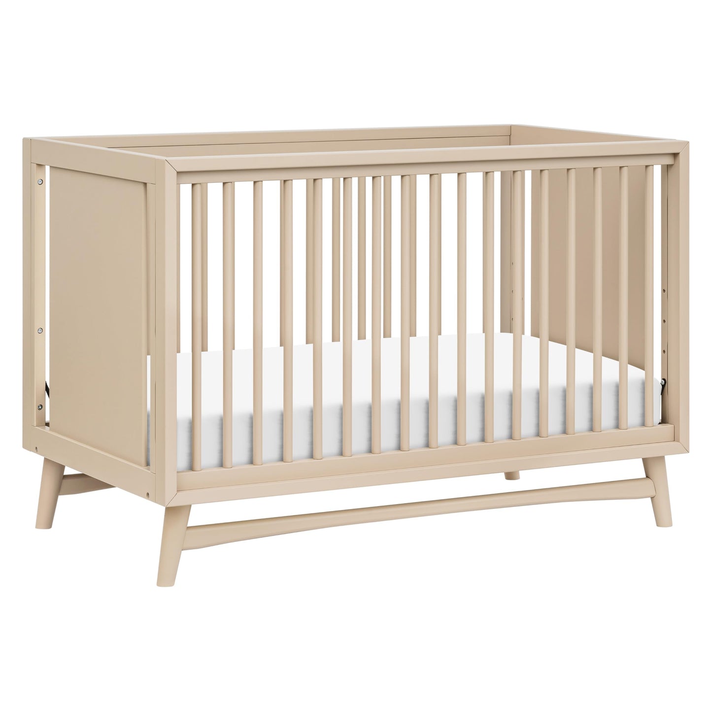 babyletto Peggy 3-in-1 Convertible Crib with Toddler Bed Conversion Kit in Taupe, Greenguard Gold Certified