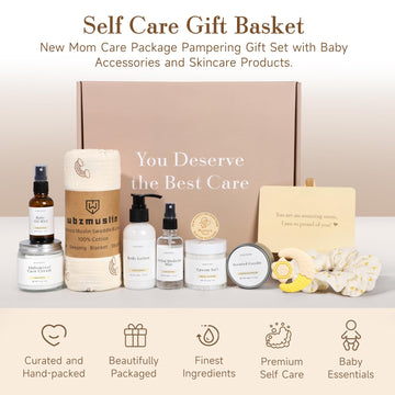 New Mom Gifts, 11 Luxury New Mom Care Package After Baby, Pregnancy Gifts For Expecting Mom To Be, Postpartum Gifts Basket With