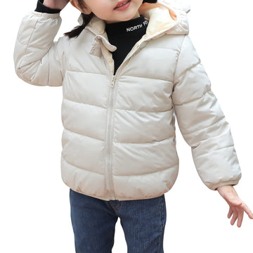 Winter Down Coats For Kids Baby Boys Girls Light Puffer Padded Jacket Bear Hoods Infant Outerwear White