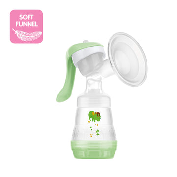 Mam Manual Breast Pump Portable Breast Pump With Easy Start Anti-Colic Baby Bottle Includes 2 Bottle Nipples 1-Count Green One S