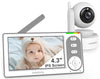 Hellobaby 4.3'' Video Baby Monitor With 30 Hours Battery, Remote Pan-Tilt-Zoom Baby Monitor No Wifi, Baby Monitor With Camera An