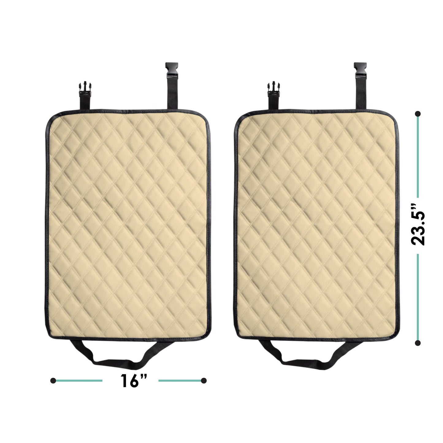 Fh Group Faux Leather Auto Seat Back Kick Protectors, Heavy Duty Car Kick Mat For Kids -2-Pack Diamond Stitched Back Seat Protec