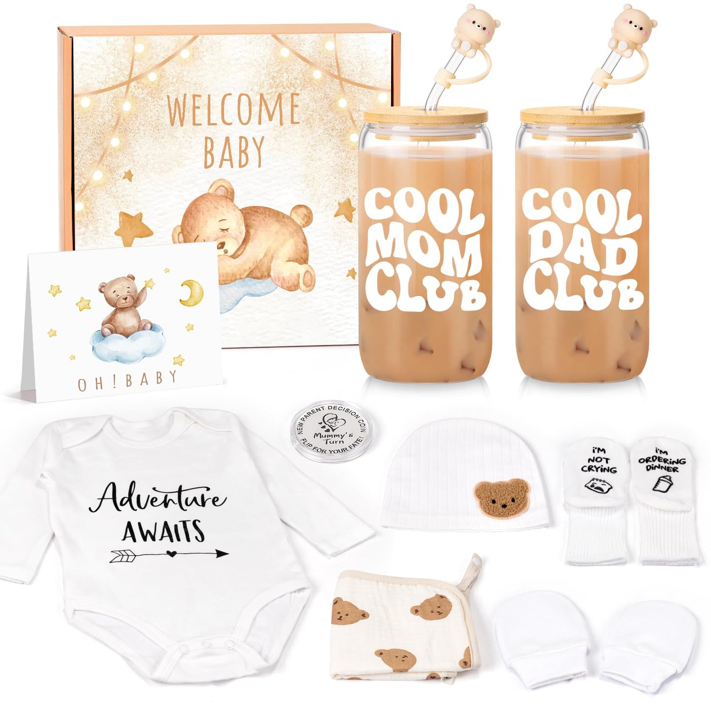 New Parents Gifts for Couples, Gender Reveal Gift for First Time Parents to Be, Unique Baby Shower Gifts with New Mom and New Da