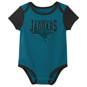 Outerstuff Nfl Newborn Baby And Infant Short Sleeve Bodysuit Variety 3-Pack - Jacksonville Jaguars, 0-3M