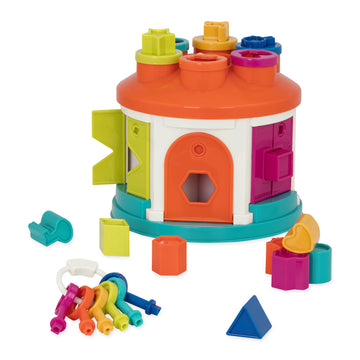 Battat - Shape & Color Sorting Toy - Developmental Toy - Pattern Matching Game - Color-Coded Keys - 2 Years + - Shape Sorter Hou