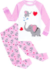 Little Girls Pajamas Sets Children Cotton Clothes Christmas Pjs Long Sleeve Sleepwear Toddler Elephant Pajama Kids Jammies Size