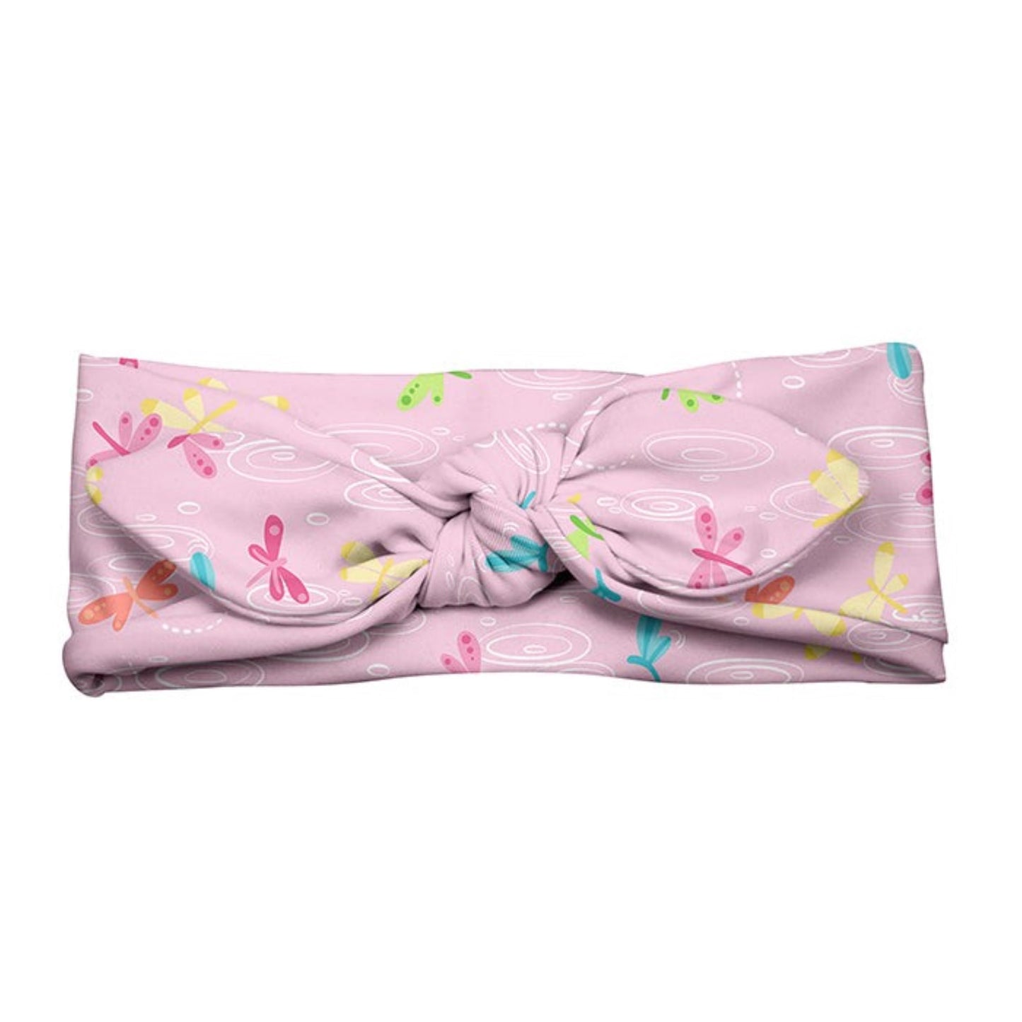 Green Sprouts Baby Girls Swim & Sun Headband, Light Pink Dragonfly Pond, 3mo+