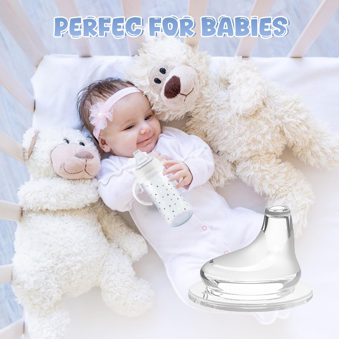 4/6 Packs Replacement Silicone Spout Compatible With Nuk Learner Cup & Active Cup, Soft Transition Spout For Sippy Cups, Leak-Pr