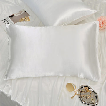 Small Pillow Cases 2 Pack Mini Pillow Cases 14X20 Breathable Silky Soft Toddler Pillow Cover Satin White Travel Size Pillow Case