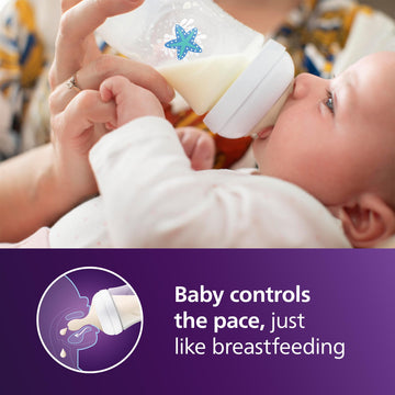 Philips Avent Natural Baby Bottles With Natural Response Nipples (Medium Flow, Flow 3), With Seahorse And Starfish Design, 9Oz,