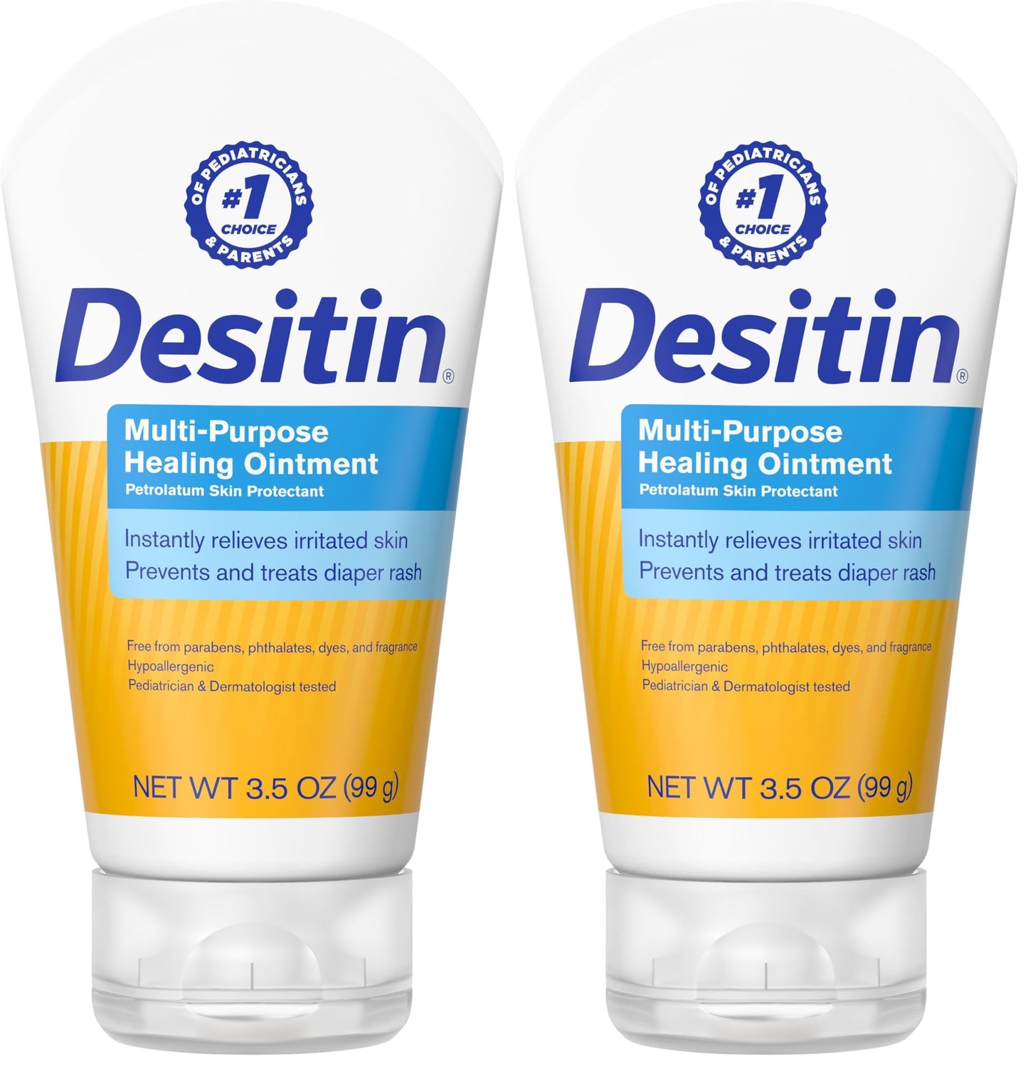 Desitin Skin Protectant Diaper Rash Ointment | Multi-Purpose | With Vitamins A & D | Travel Size | Pack of 2
