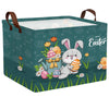 ASKETAM Large Cute Easter Basket for Kid Empty Gift Baby Rectangle Storage Bin Bunny Eggs Boy&Girl Room D cor (Rabbit Blue)