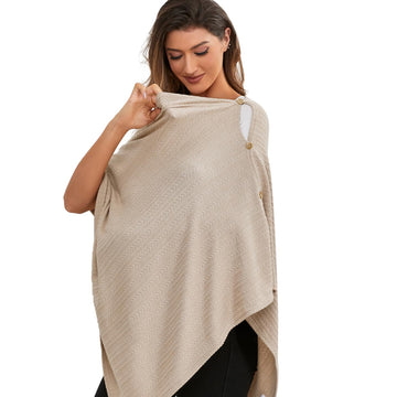 Nursing Cover For Baby Breastfeeding, Knit Breastfeeding Cover, Warm Cozy Swaddle, Breathable And Soft, Wide Neck With Stretch F